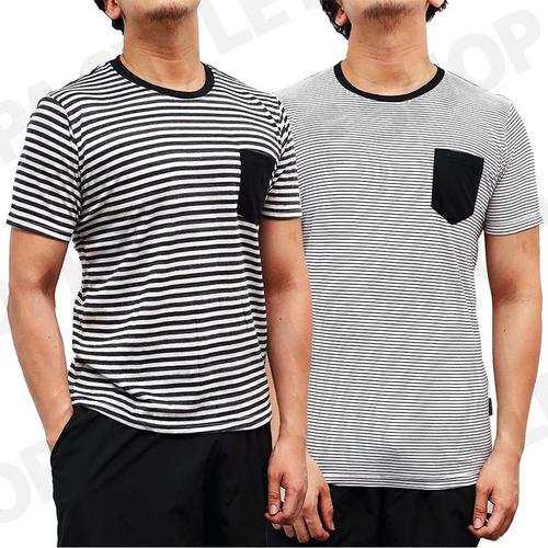 Jual Kaos Stripe Kantong Pocket Tee 