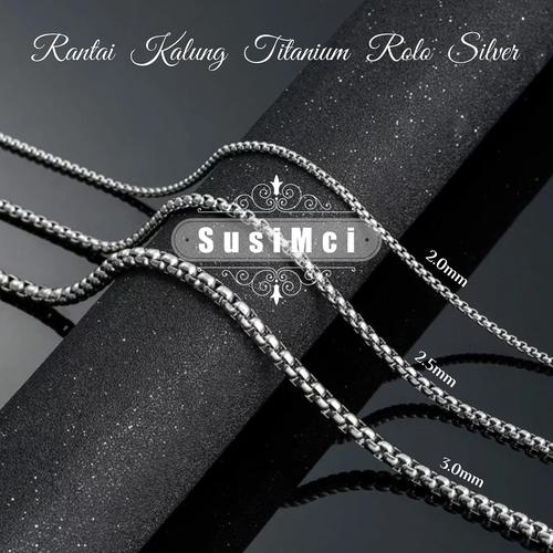 Jual ROLO Silver Rantai Kalung Titanium 
