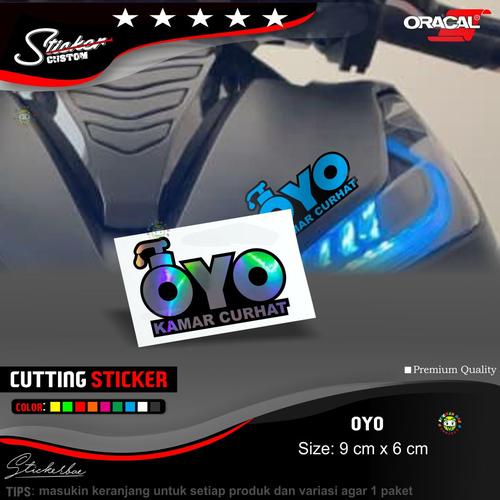 Jual sticker oyo kamar curhat cutting sticker - hologram - Kab ...
