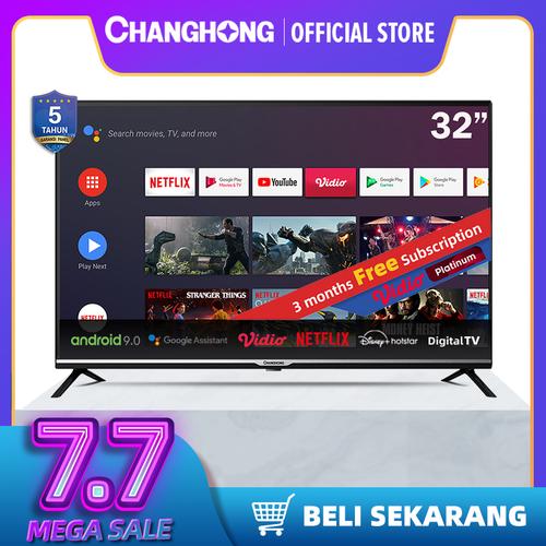 Gambar Changhong Google certified Android Smart TV 32 inch 32H4 LED TV-L32H4 dari Changhong Official Kab. Tangerang Tokopedia