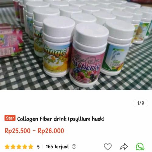 Jual Collagen Fiber (psyllium husk) mixberry 60gr, mango fiber 60g