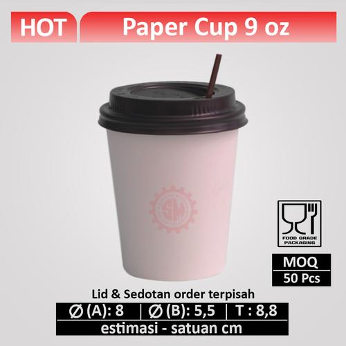 Jual Cetak Sablon Custom Paper Cup Gelas Kertas Hot 9 oz - Kota ...