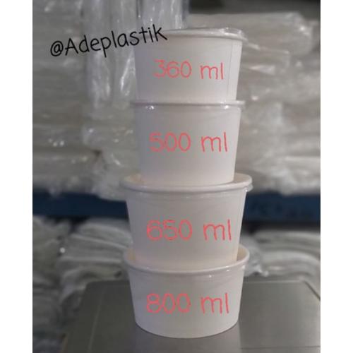 Jual Paper Bowl / Mangkok Kertas Putih Susu 360 500 650 800 ml Tanpa ...