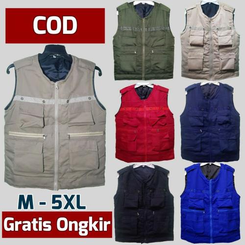 Jual rompi tactical lapangan/wartawan pria ukuran M sampai 5XL - Merah ...