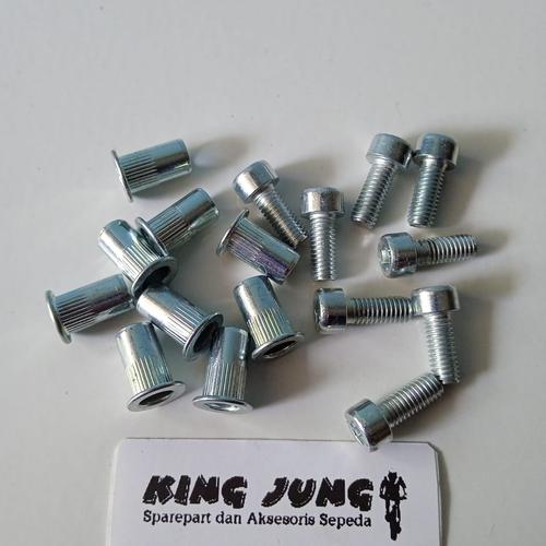 Jual Rivet steel tempat rak botol sepeda,rivet nut bottle cage Rivet