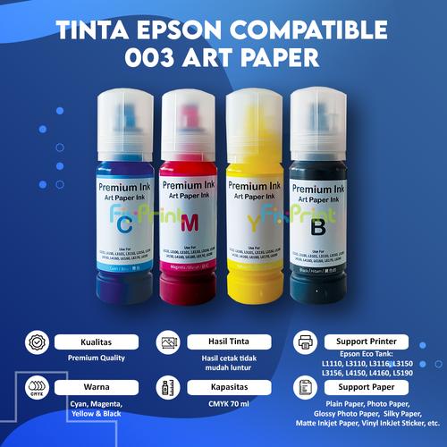 Jual Tinta Art Paper 003 Refill Epson L1110 L3210 L3110 L3210 L5190 L5290 Cyan Kota Bandung