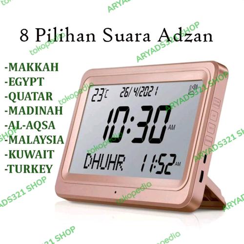 Jual Jam Adzan Digital LCD Jadwal Sholat Otomatis 8 Pilihan Suara