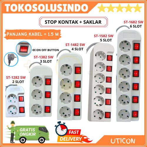 Jual Colokan / Stop Kontak UTICON dengan Individual Switch / Saklar ON ...