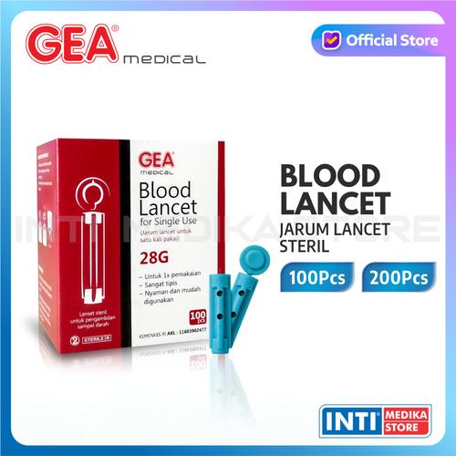 Promo GEA Blood Lancet 28G Isi 100 / 200 pcs Jarum Lancet Steril Isi 100pcs Kota Bandung