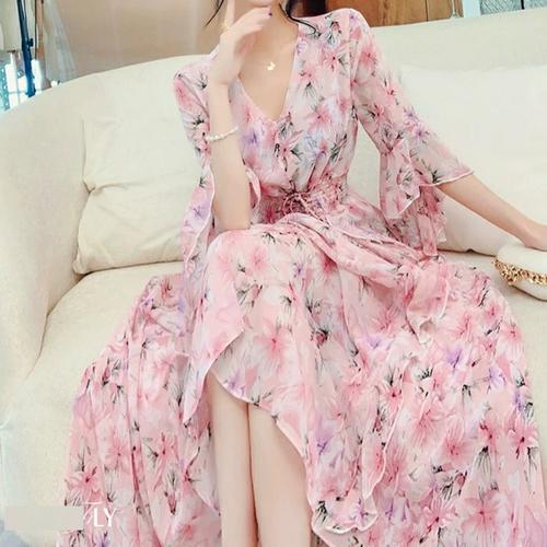 MYLAN Crinkle Maxi Dress 封じ込む Cherry Blossom