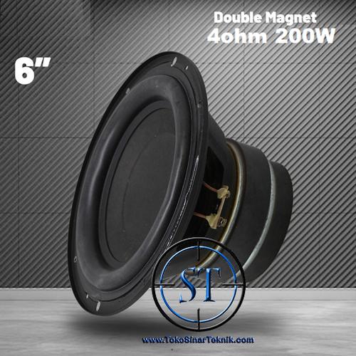 Jual Speaker Subwoofer HiFi 6 Inch 200W 4 Ohm Audio Double 200