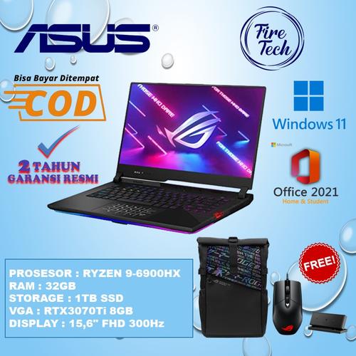 ASUS ROG STRIX-G15 G513RW RYZEN 9-6900HX 32GB 1TB RTX3070Ti 300Hz W11 di  Fire Tech Laptop Tokopedia