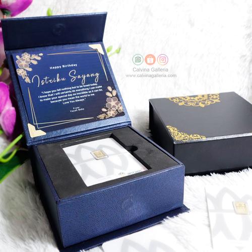 Promo Logam Mulia Antam Gift Series + Premium Box Gratis kartu Ucapan Custom 1 Gram, Hitam