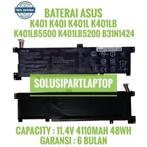 Batterie B31N1424 11.4V 48Wh Pour Ordinateur Portable ASUS U4000 K401L K401LB Series