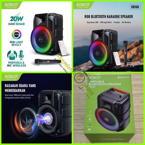 Jual ROBOT RB500 Speaker Bluetooth Karaoke with Mic Audio Wireless