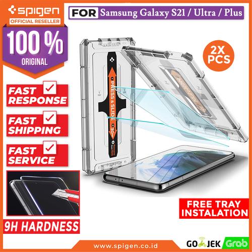 Gambar Tempered Glass Samsung Galaxy S21 Ultra Plus Spigen Glas tR EZ Fit - S21 dari Spigen Official Jakarta Barat Tokopedia