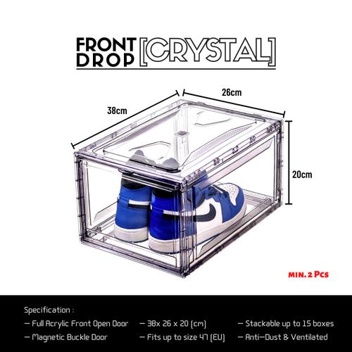 Jual [Full Acrylic] Shoe Box Front Drop Extra Large Transparan Dark XL Kota Tangerang BXST