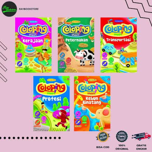 Jual AG - BUKU COLORING SHEET KEBUN BINATANG, PROFESI, TRANSPORTASI ...