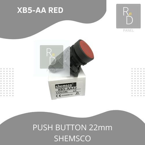 Jual PUSH BUTTON MERAH / RED 22mm SHEMSCO XB5-AA42 / SC5-AA42 / SC5 ...