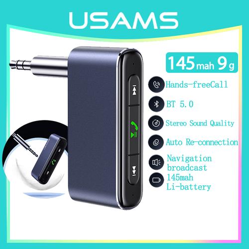 Promo USAMS CAR BLUETOOTH RECEIVER AUX 3.5MM MINI WIRELESS AUDIO RECEIVER Hitam Wecool