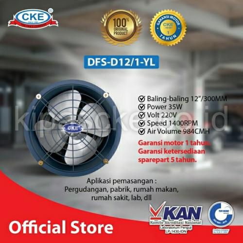 Jual Axial Drum Fan 12 Inchi 220V Exhaust Fan Blower Hisap Heavy Duty