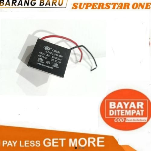Jual kapasitor Kipas angin kotak hitam 4uf 450v 4uf 450v CBB61 Kab