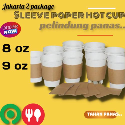 Jual SLEEVE PAPER HOT CUP Pelindung Panas Gelas 8 Oz 9 Oz 9 OZ
