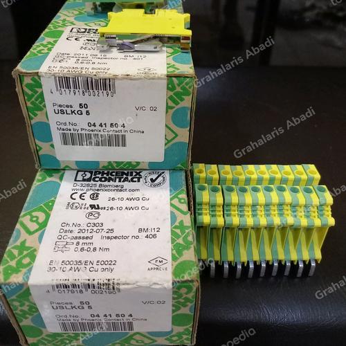 Jual ground terminal blok USLKG 5 phoenix contact grounding 4mm.0441504 Jakarta Barat