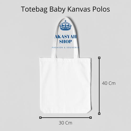 Jual Totebag / Tas Jinjing Baby Kanvas Polos Putih Tulang 30x40 Cm