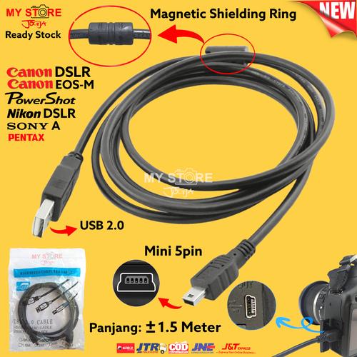 Jual Kabel Data Mini USB 5pin Charger Cable Canon EOS DSLR 1200D