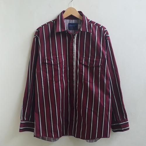 Kemeja Stripe Shirt Wrangler - Maroon 