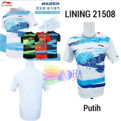 Jual Kaos Badminton Lining 21508 / L21508 Putih ADHA SPORT - Kota ...