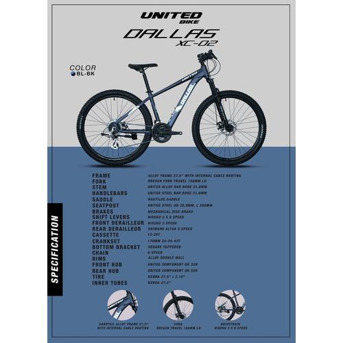 Sepeda MTB 27.5 United Dallas XC 02 
