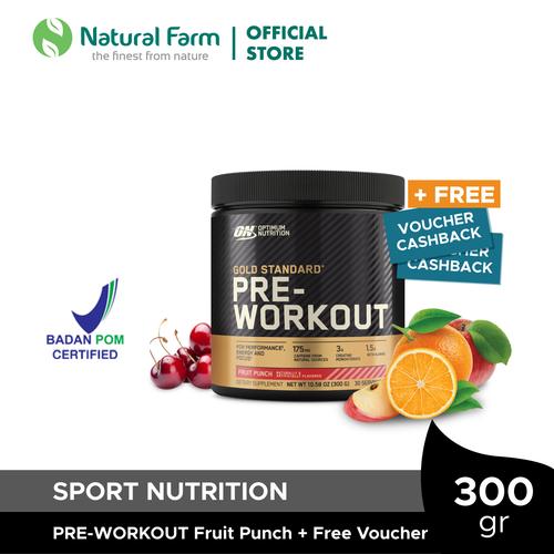 Promo Optimum Nutrition Pre Workout Fruit Punch (300gr) Natural
