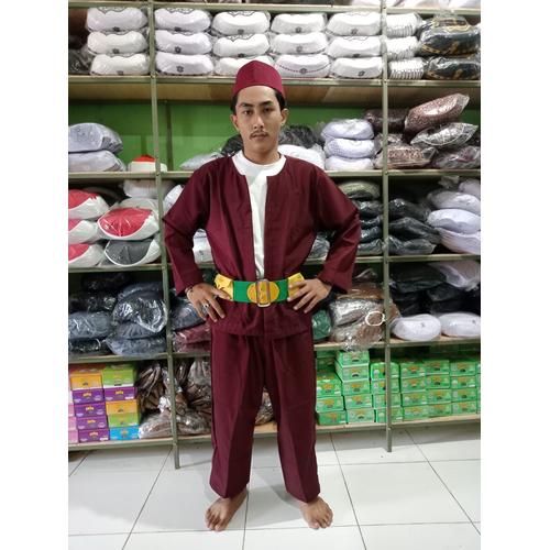 Jual Baju Pangsi Dewasa Khusu Warna Marun Baju Silat Baju Palang Pintu