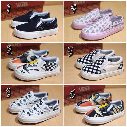 Sepatu Sneaker Anak Laki Laki Perempuan Vans Slip On Kids Hitam Catur 2,  35 di Johnsports Tokopedia