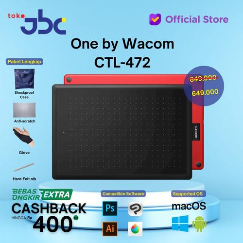 Promo Wacom One by CTL-472/K0-CX Creative Pen Tablet CTL472 CTL 472 KO ...