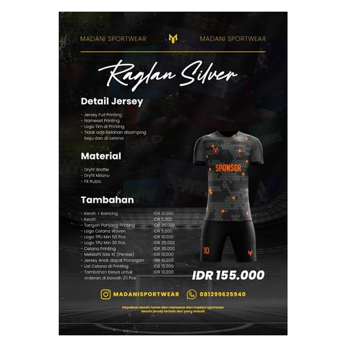 Jual Custom Jersey Madani (Raglan) Silver Kota Tangerang Selatan