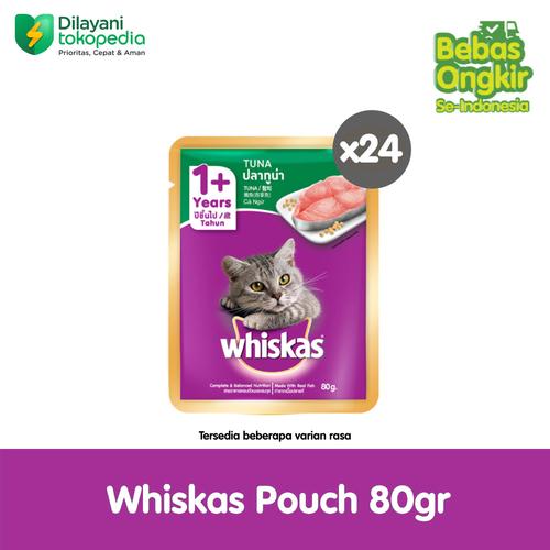 Promo WHISKAS Makanan Kucing Basah 80g Isi 24 Tuna Whiskas