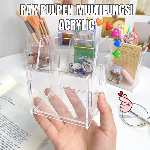 Jual STATIONERY DESK ORGANIZER / RAK MEJA AKRILIK / HOLDER PULPEN