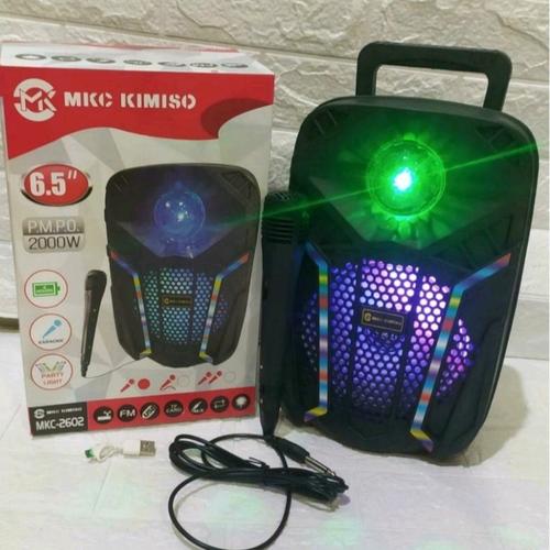 Jual Speaker 6.5 Inch Lengkap Mic Lampu Disco / 2602 MKC Kimiso Kota