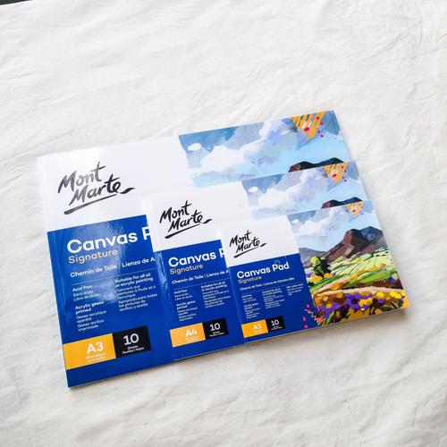 Jual Mont marte canvas pad A3 A4 10 sheets buka kanvas lukis canvas