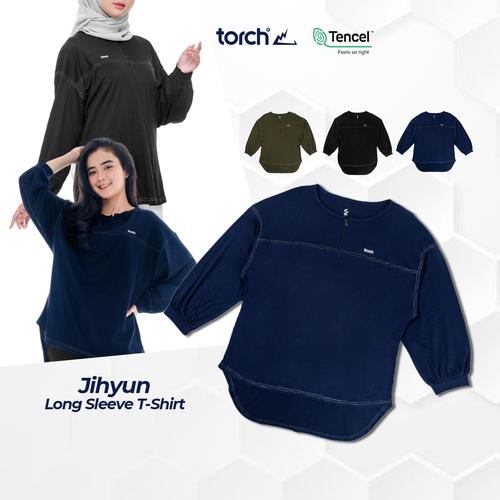 Gambar Torch Tunik Kaos Lengan Panjang - Tunik UltraComfy TENCEL™ Jihyun - Hijau, M dari TORCH Jakarta Selatan Tokopedia