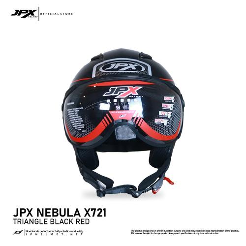 Promo Helm JPX Half Face Nebula X721 SolidBlackDoff, XL Kab