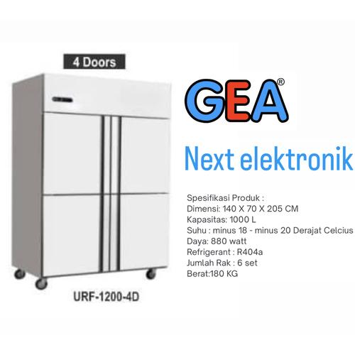 Jual GEA URF 1200 4D UPRIGHT FREEZER 4 PINTU KULKAS STAINLESS GARANSI ...