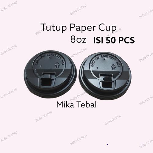 Promo Tutup paper cup 8 oz / Hot Lid Paper Cup 8 oz - Hitam - Jakarta ...