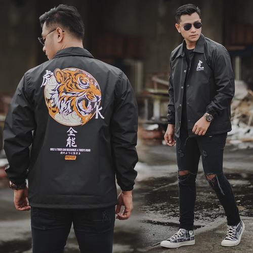 JAKET COACH TIGER PRIA Terbaru - Army 