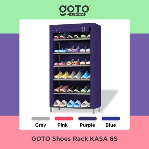 Jual Shoe Rack Portable Rak Sepatu Lipat Susun 7 Tingkat 6 Ruang Murah REJECT LAYAK Kota