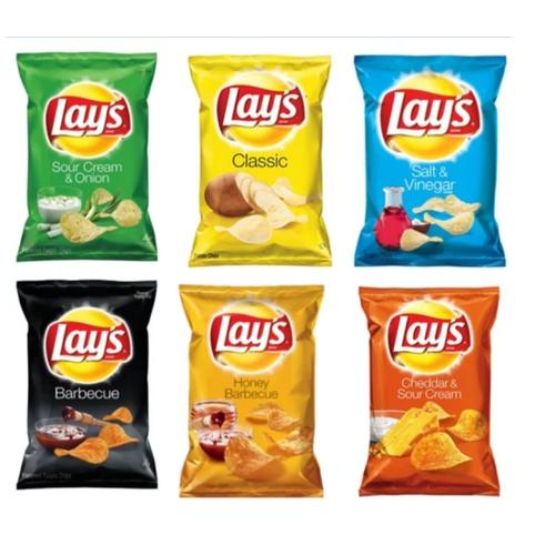 Jual Snack Lays Potato Chips USA BBQ Salt Cheddar Sour Cream 6.5oz
