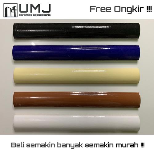 Jual Lis keramik kuku macan keramik polos 20 cm import - Black Polos